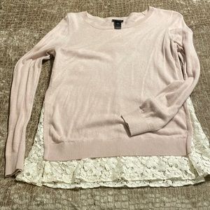 Ann Taylor sweater with lace inset